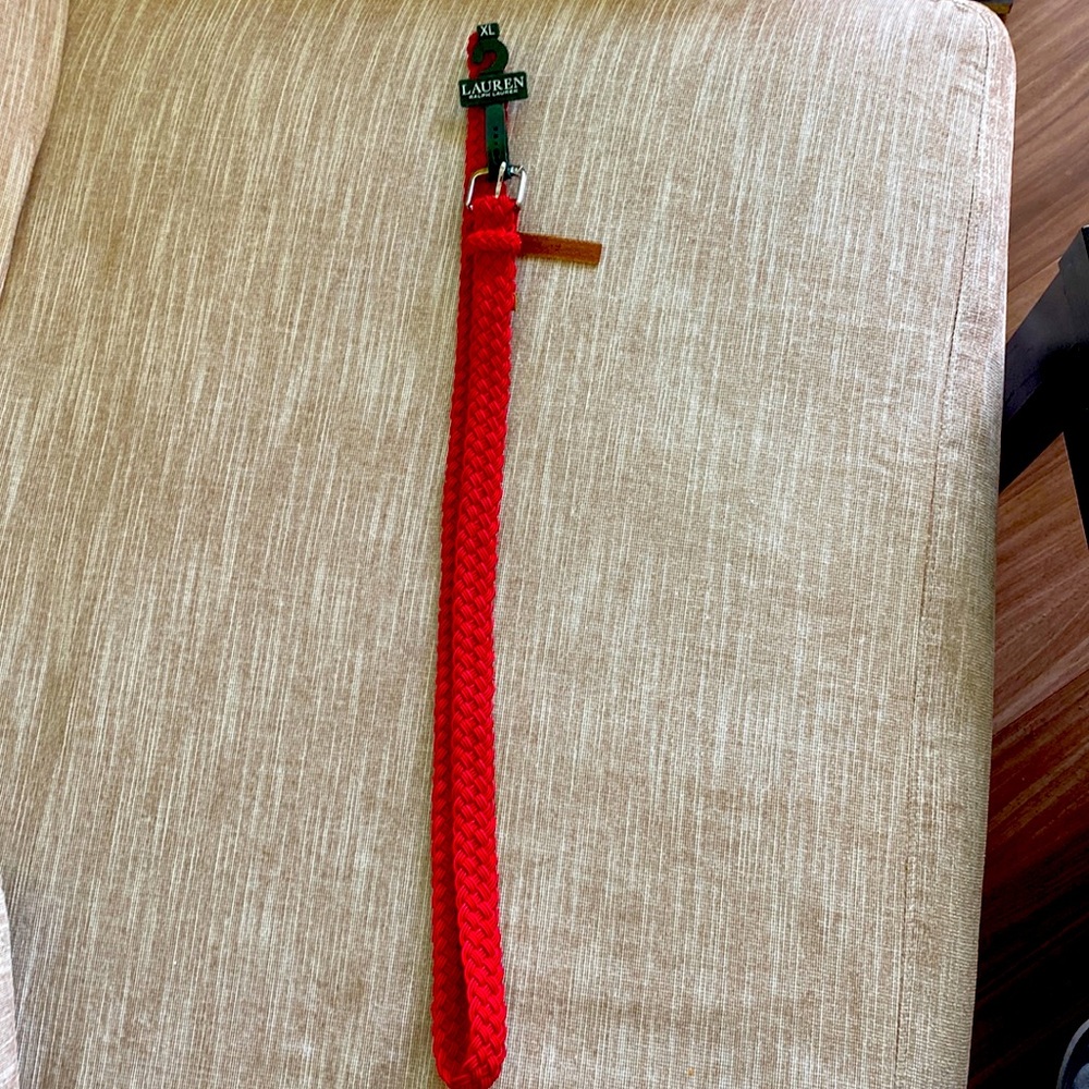 Lauren Ralph Lauren Red Braided Belt